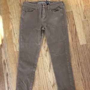 Tan American Eagle Skinny Jeans